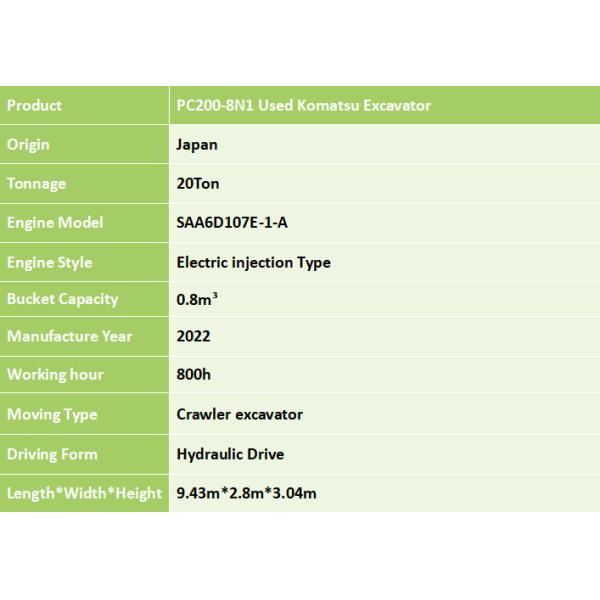 PC200 Использованный экскаватор Komatsu 20 тонн Японский Использованный Средний Гидравлический Экскаватор Crawler