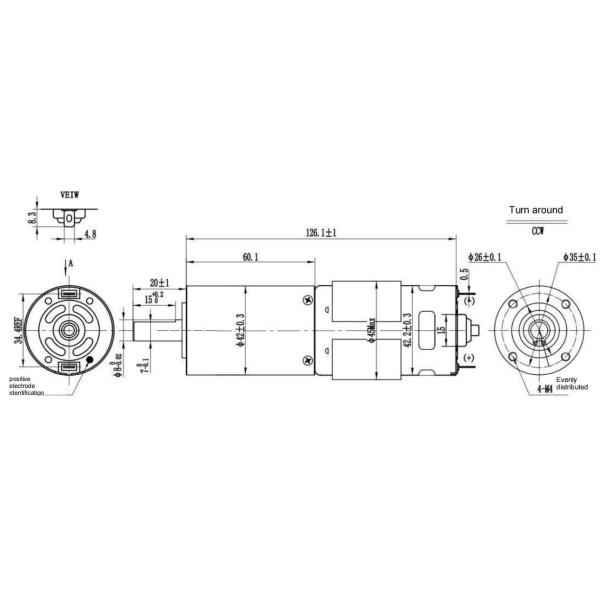 1:53 94Rpm 0.75A мотора малошумное 42mm щеточного устройства DC 24V NEMA 17 с коробкой передач
