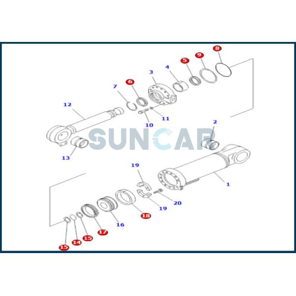 707-99-64410 7079964410 Сервисный комплект Сброс цилиндра подходит для Komatsu колесного погрузчика WA350-3A-S WA350-3-X/H WA380-3/3L/3MC