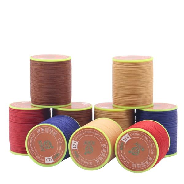 0.65mm Round Wax Hand-sewn Waxed High Strength Cored Sewing Thread For Leather Sewing Polyester