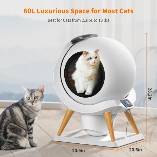 Multi Cats APP Control Self-Cleaning Cat Litter Box Suitable for Dogs Cats Small Animals