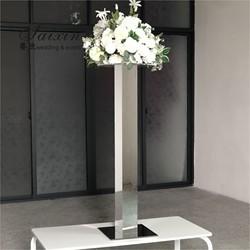 ZT-564 Luxo alto Coluna branca árvore de suporte acrílico arranjo de flores está em pé de mesa de casamento decoração