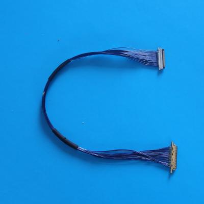 9.7cm LCD LVDS Blue Micro Coaxial Cable with 1000MΩ Min Insulation 20MΩ Max Contact Resistance