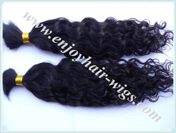 Malaysian 5A virgin remy hair bulk ,natural color(can be dye) natural wave 10''-26''length
