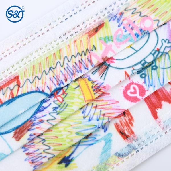 S&J Protective Disposable Printed Face Mask Custom Print Ear Loop Daily Use Kids and Adult Size Print Face Mask