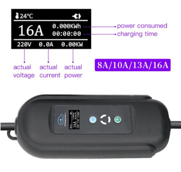 50Hz AC 220V 5M Cable Ev Home Fast Charger Tesla Level 3 Charger App Control