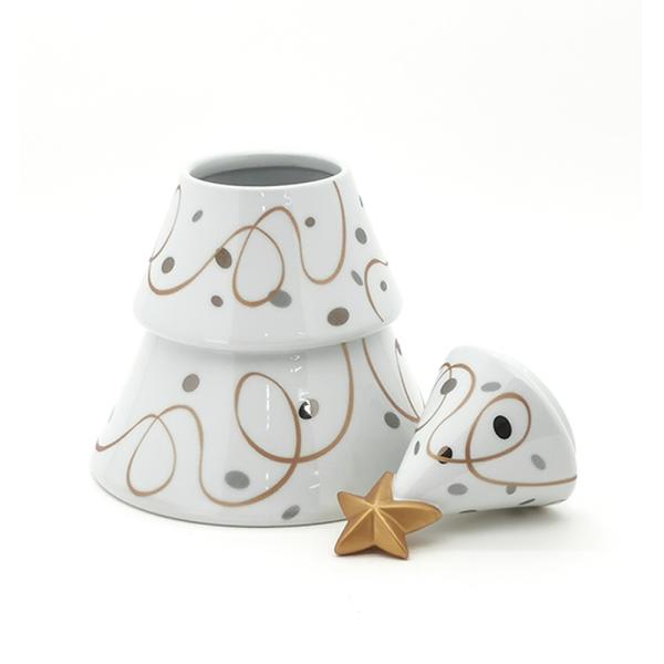 3D Рождественская кухня Кофе Чай Сахар Подарок Консервный банка Древесина Хранилище Золото Серебро Ручная живопись