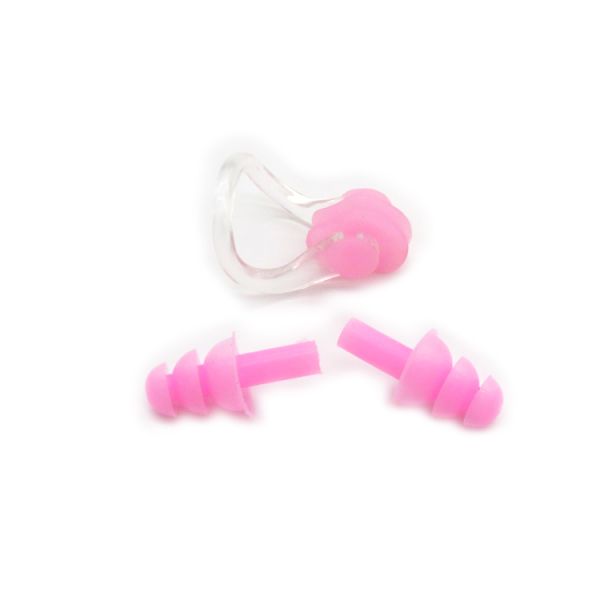 Customized Logo High Density Silicone Ear Plugs And Nose Clip Waterproof