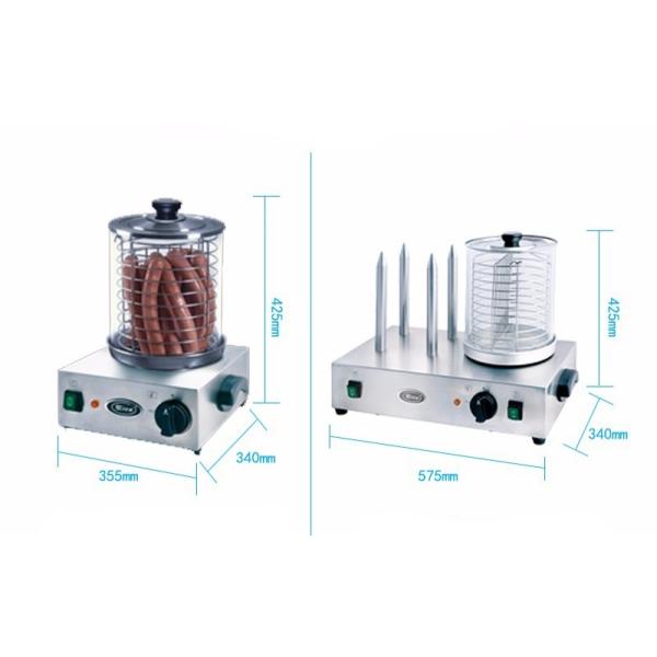 Snack Bar Equipment Electric Hotdog Machine With Heating Spike 220V - 240V