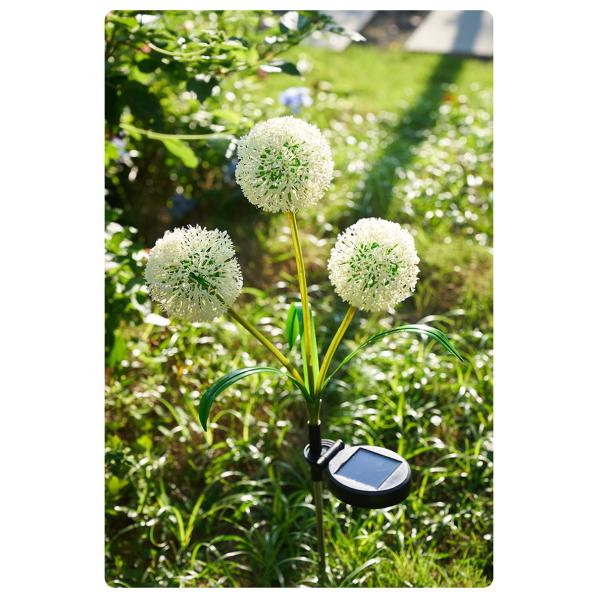 Ground Plug Triple Dandelion Solar Lawn Light for Outdoor Garden Landscape Ambient Patio