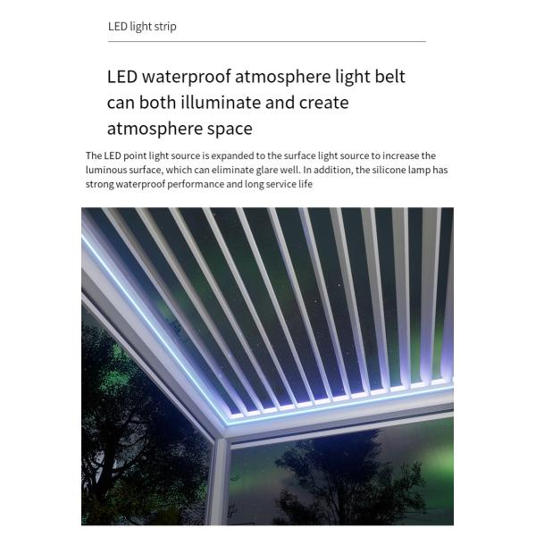 Gatehouse open-air sun room Outdoor canopy flipped louver gazebo shed four corner aluminum alloy gazebo terrace rain proof