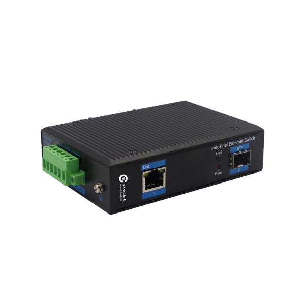 Industrial Fiber Media Converter 10/100/1000M 1 SFP with 1 RJ45 port Singlemode SMF Duplex 1310nm 20KM