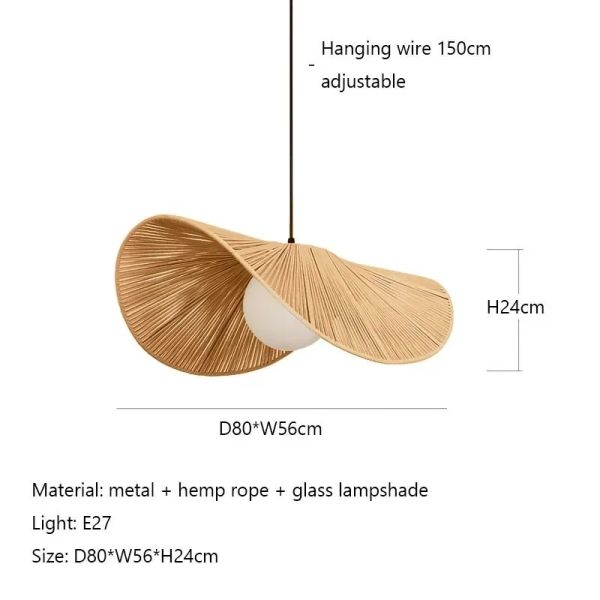 Art Hanging Wicker Lamp Bedroom Parlor Hotel Nordic Rattan Wabi Sabi Pendant Light(WH-WP-101)