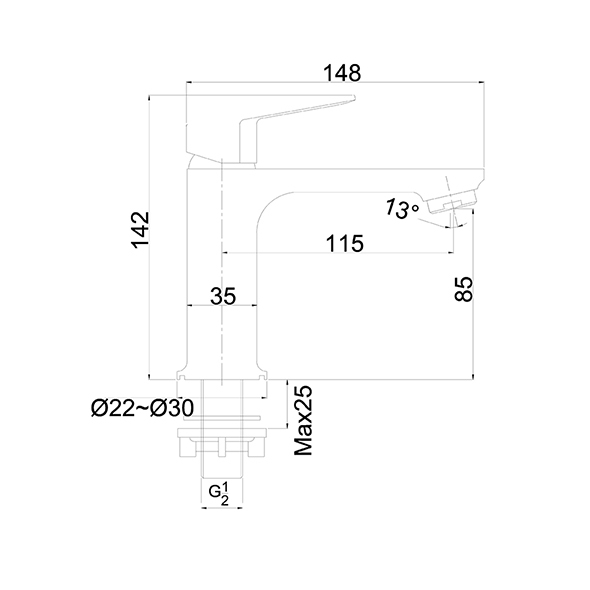 Chrome Basin Mixer Tap 142mm Hot And Cold Mixer Tap Orin OR16641D