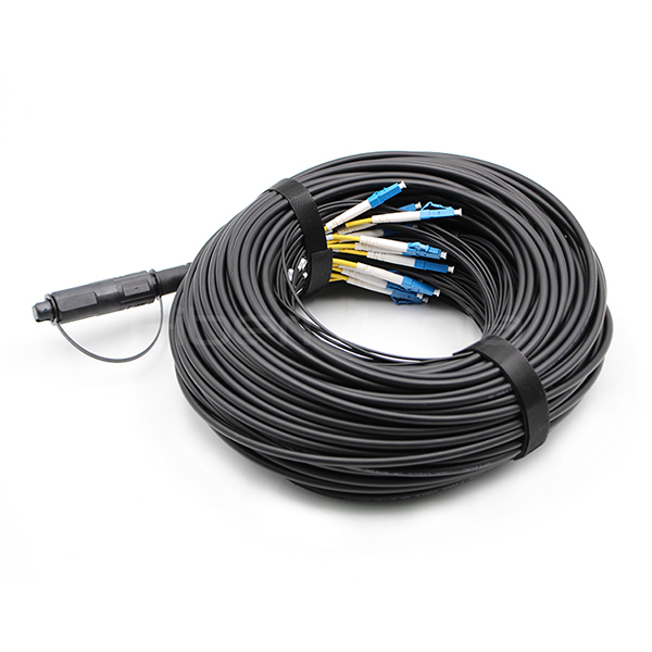 FTTA OptiTap MPO To LC UPC 12 Cores Outdoor Waterproof Cable G.657.A1 LSZH Jacket
