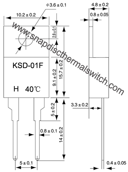 Auto Reset KSD-01F Miniature Thermal Switch for AC120V/220V & DC48V