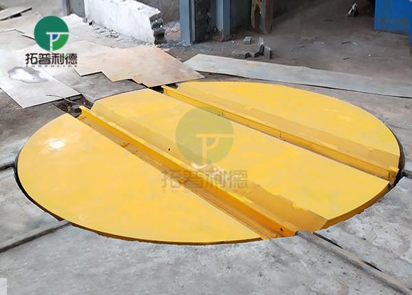Dia 10m motorized rail turntable mounted on circle rails to ferry rail flat cart