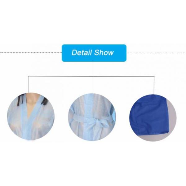 For Beauty Salon / Spa Short Sleeve Blue Plastic Isolation Gowns Prevent Pollution