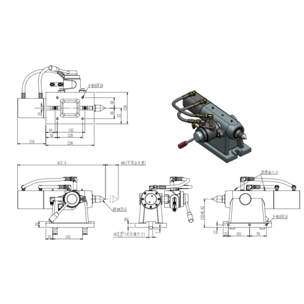 Easy Installation 4-Axis Automatic Center Tailstock Stability For Heavy Cutting Hydraulic Brakes