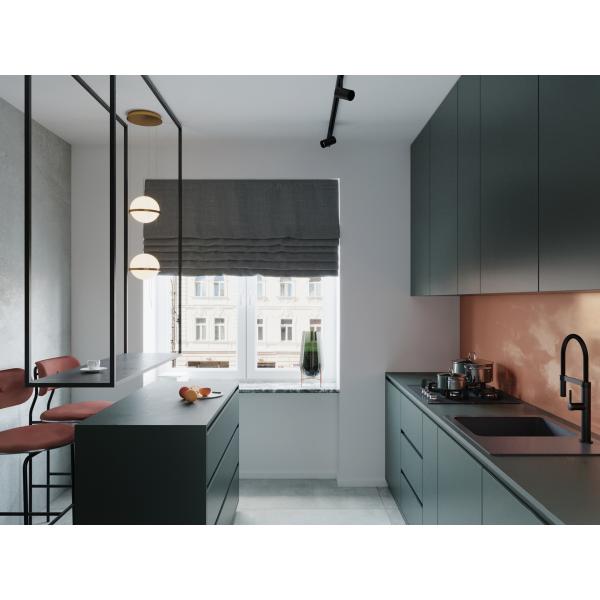 Luxurious Kitchen Cabinets Open Space With Shaker Panel For Apartment