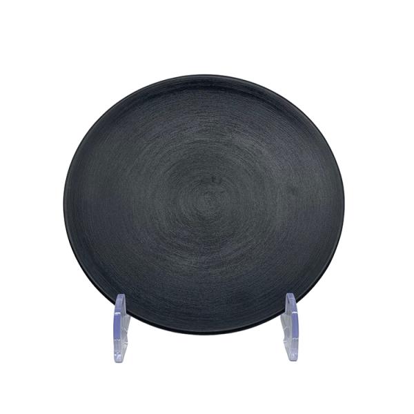 Matte Black Round Plate Tasteless Melamine Plate Set Dinnerware