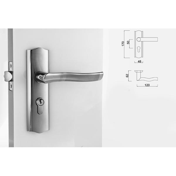 Сатин Никелевый Замок для деревянных дверей толщина 35 мм - 70 мм