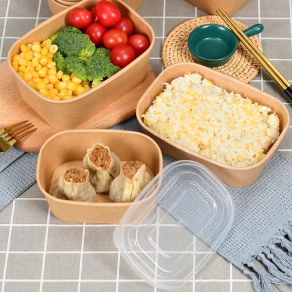 カスタマイズされたブランド 650ml 蓋付き直角紙碗
