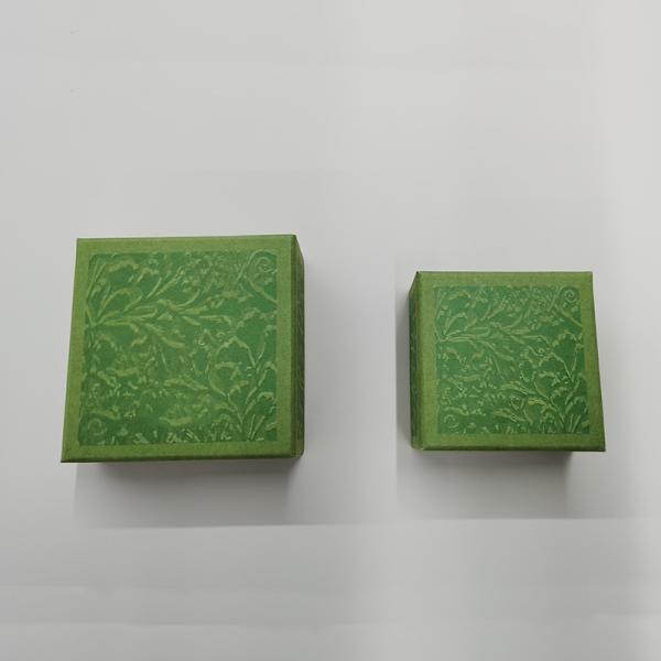 Vintage Embossed Jewelry Box Set Premium Textured Hinged Cases Luxury Necklace Ring Display