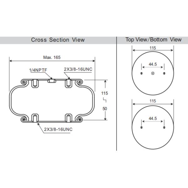 Industrial Single Rubber Iron Convoluted Air Springs 16Unc Firestone W01-358-7731