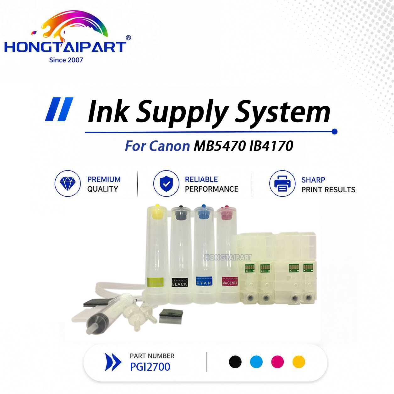 Flow‑balanced PGI2700 CISS Continuous Ink Supply System Bubble‑isolated Chip