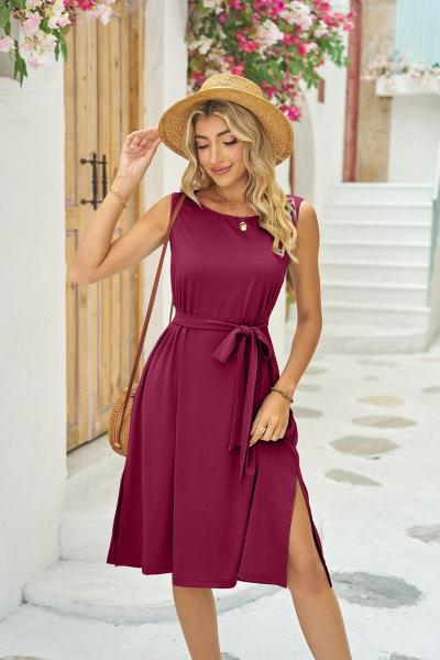 Summer Sleeveless Floral Casual Dress United States MID Long Sundress