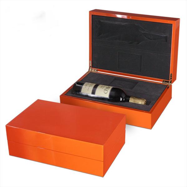Custom Orange Personalised Wooden Champagne Box With Eco Friendly Materials