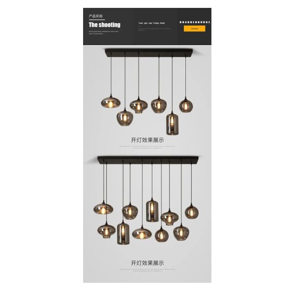 Modern Glass Chandeliers For Dining Tables Living Room Kitchen Office Coffee Hanging Lamp (WH-AP-679)