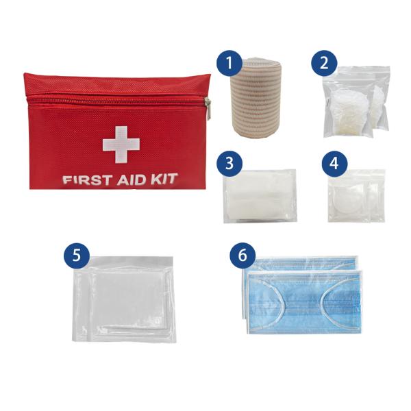 First Aid Training Kit with Emergency Medical Supplies Including Triangular Bandage and CPR Accessory Accessories