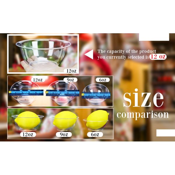 12oz 9oz 6oz Hard Plastic Bowls, Clear Salad Bowl Disposable Soup Ice Cream Candy Serving Bowls Wedding Birthday
