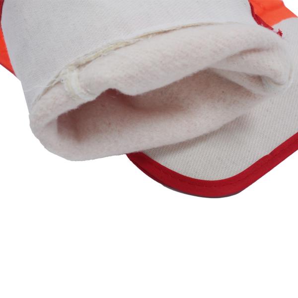 Anti Slip Chemical Safety Gloves Orange PVC Abrasion Resistance Work Gloves With Canvas Cuff