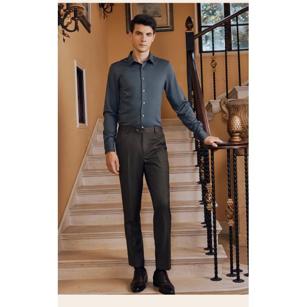 Profesional de negocios sin planchar camisas de manga larga para hombres con impresión de logotipo personalizado