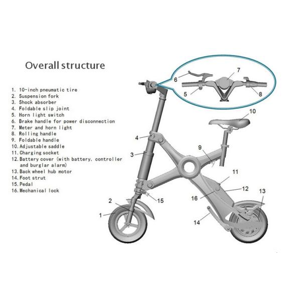 Light Weight Foldable Electric Bicycle with Seat , Electric Bike Kit Lithium Battery