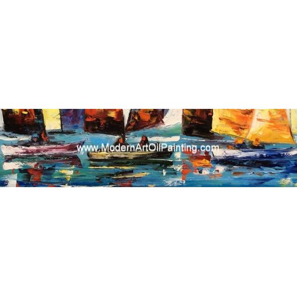 Abstract Sailing Ship Oil Painting by palette knife / Hand Painted Thick Oil Painting