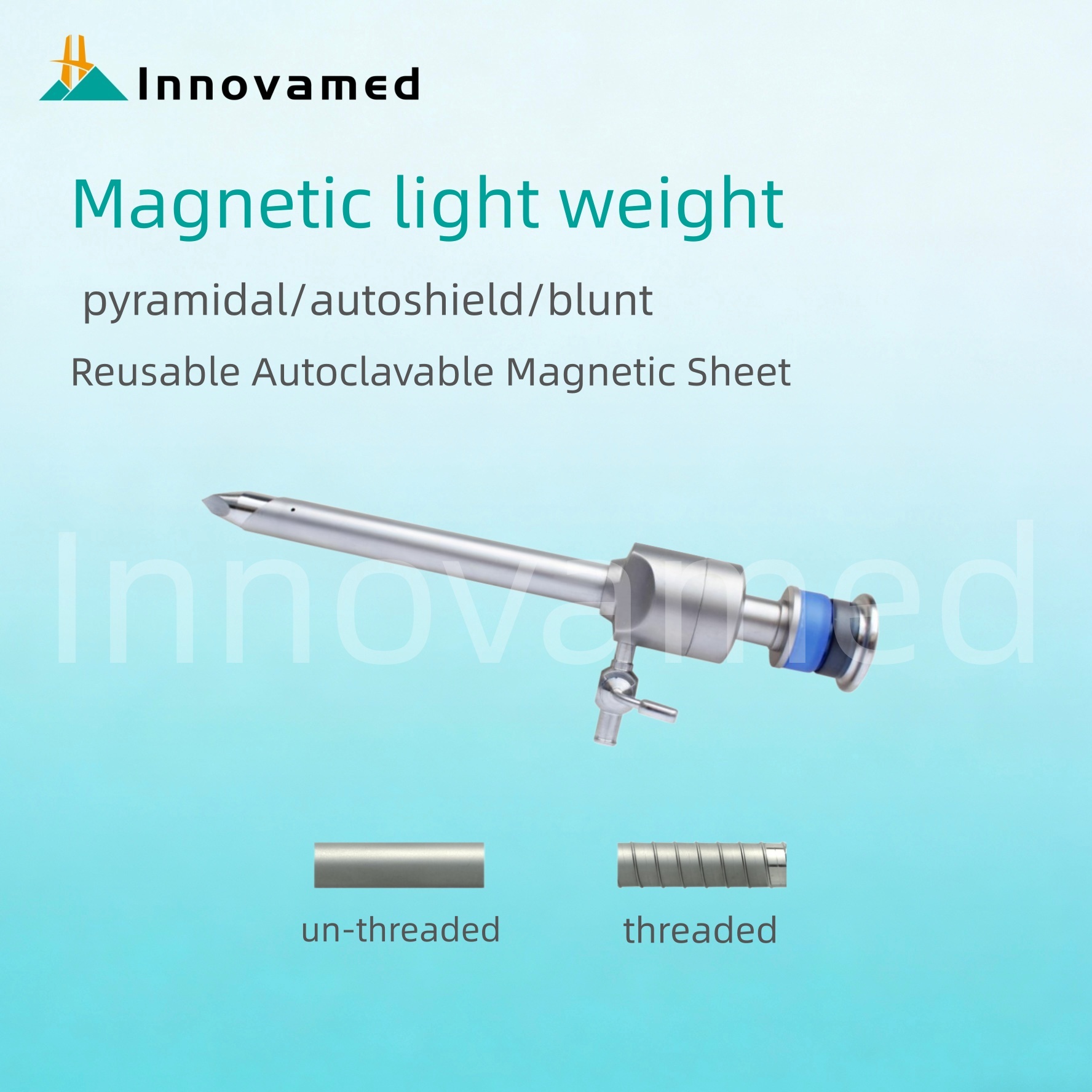 Reusable Autoclavable Laparoscopic Instruments Magnetic Light Weight Trocar