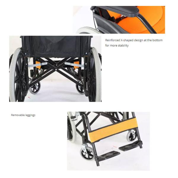 Steel Medical Transport Wheelchair Folding Basic Manual Wheelchair For Patient CE Approved