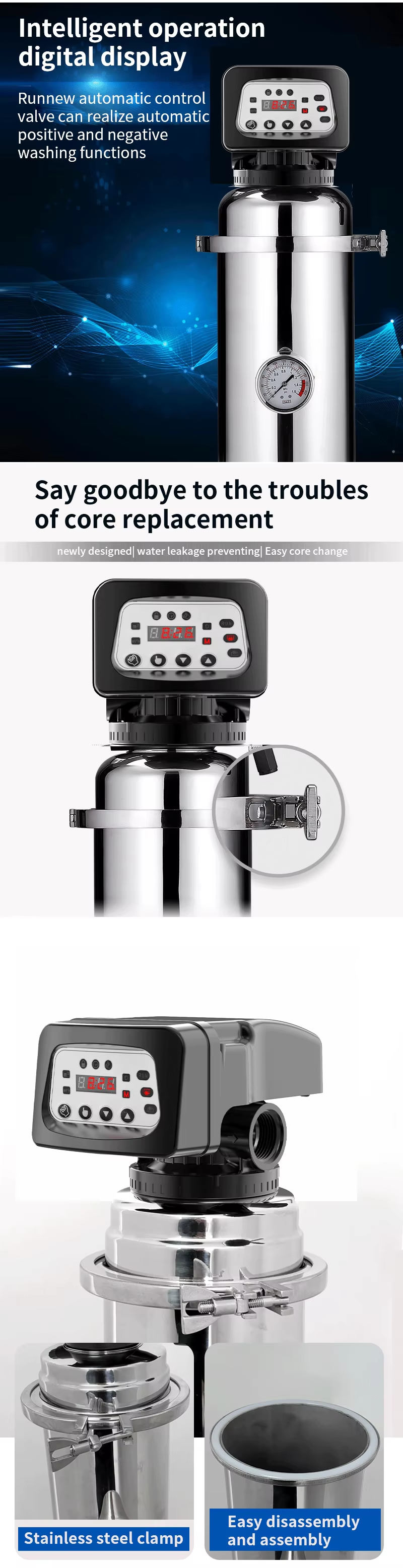 Planta de filtración suavizante de agua dura con resina de intercambio iónico automática