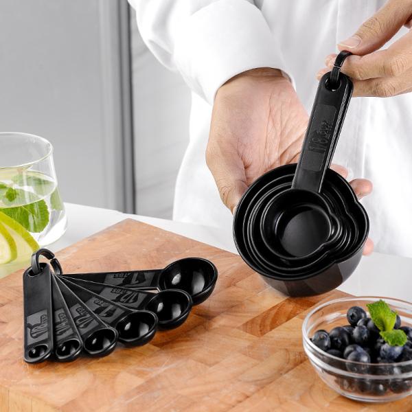 MEASURING TOOLS Professional Plastic Measuring Cups with Coffee Spoon Set of 5 100g