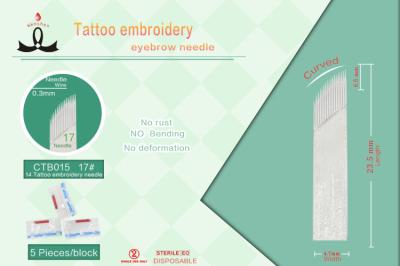 O ISO 9002 curvou agulhas permanentes da tatuagem da sobrancelha de Microblading do bordado da composição