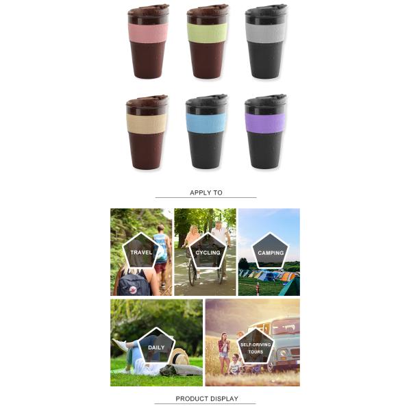 350ml Heat Resistant Silicone Foldable Coffee Cups With Lid