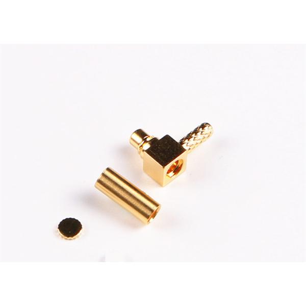 50 Or 75Ohm Gold Plated MCX Right Angle Plug Male Crimp RF Coaxial Connector