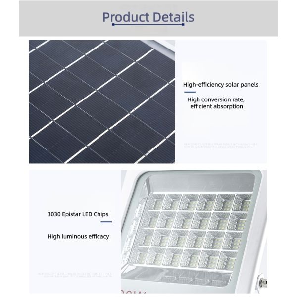 LED Solar Flood Light With IP66 Waterproof Dusk to Dawn for Garage & Driveway