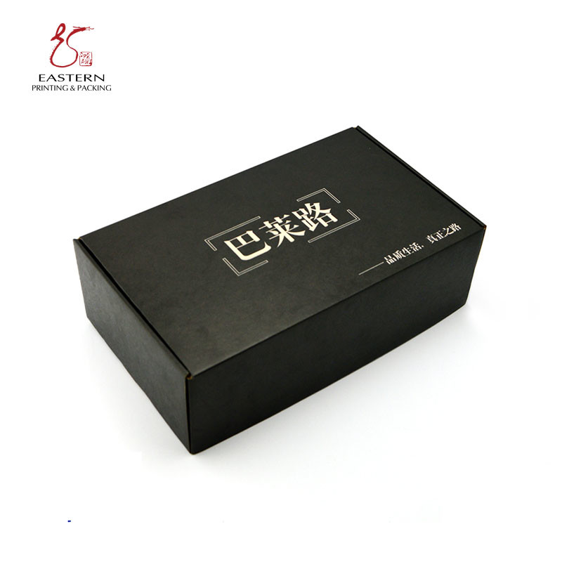 бумага CMYK 300gsm kraft печатая рифленое Shoebox с черной печатью