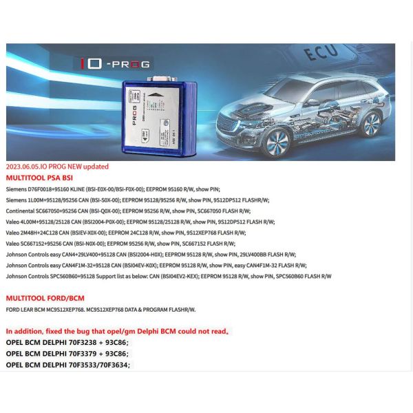 IO-PROG Programmer Add New License Connector Pinout IO Prog Terminal MultiTool Device for OPEL/G-M ECU BCM TCM EPS