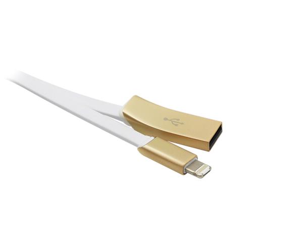 Metal Head Micro Flat USB Cable 3D Zinc Alloy For Samsung With Length 100cm